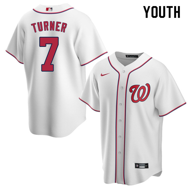 Nike Youth #7 Trea Turner Washington Nationals Baseball Jerseys Sale-White